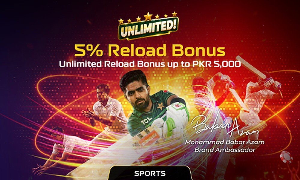 Goat21 unlimited 5% reload bonus sports up to PKR 5000